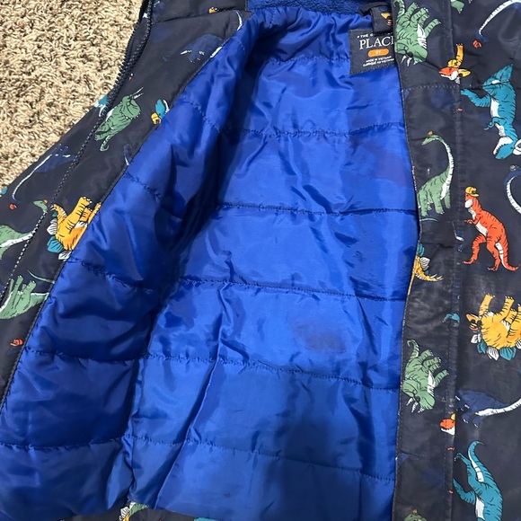 The Children's Place Kids Dinosaur Puffer Jacket - Navy Multicolor - Picture 3 of 3